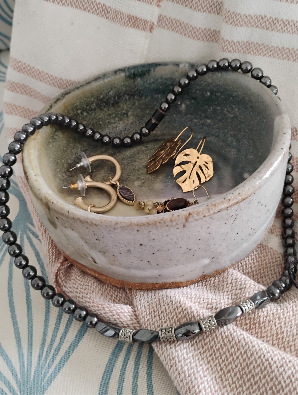 Artisan, Magnetic Bead Silver Metal Necklace